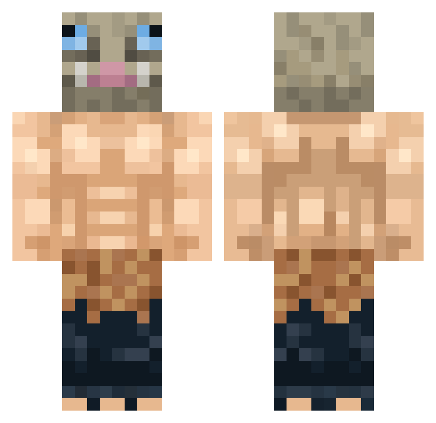 Rainbow_Cook Minecraft skin, front and back view