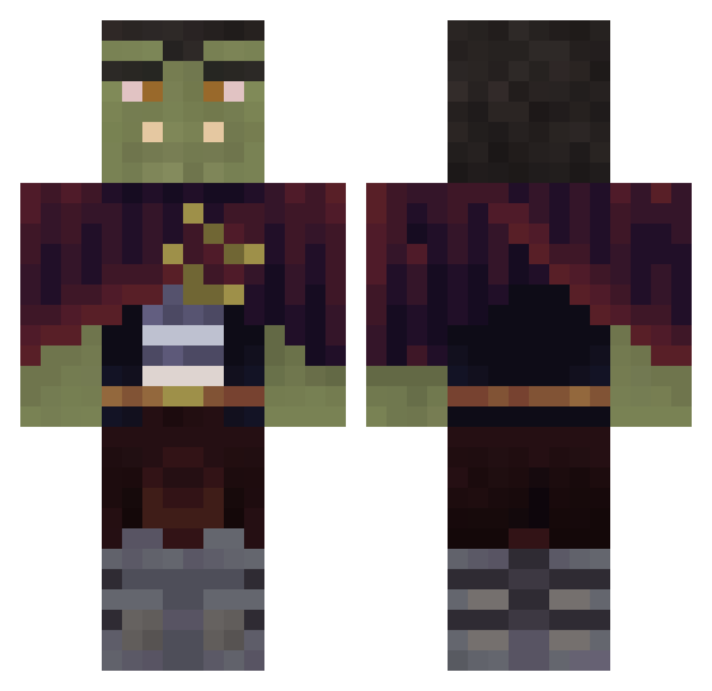 TelesTedesco Minecraft skin, front and back view