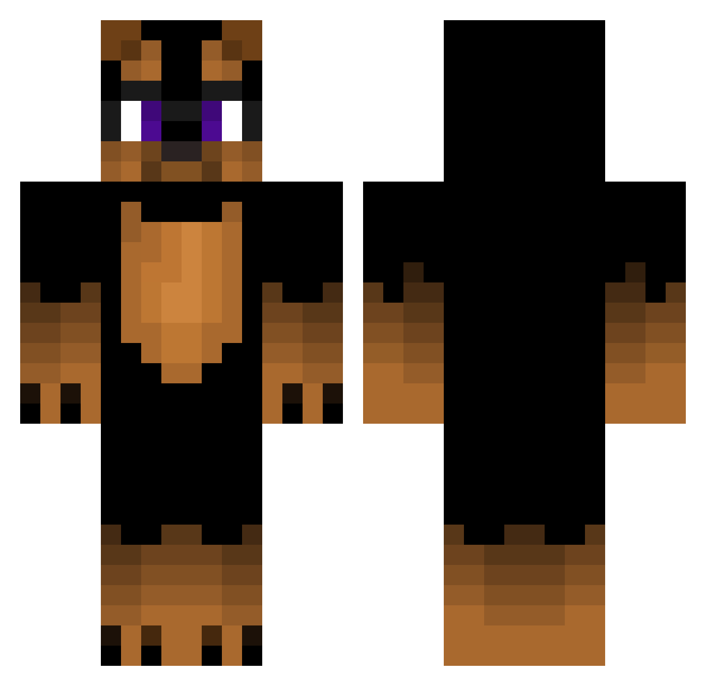 Waldo77 Minecraft skin, front and back view