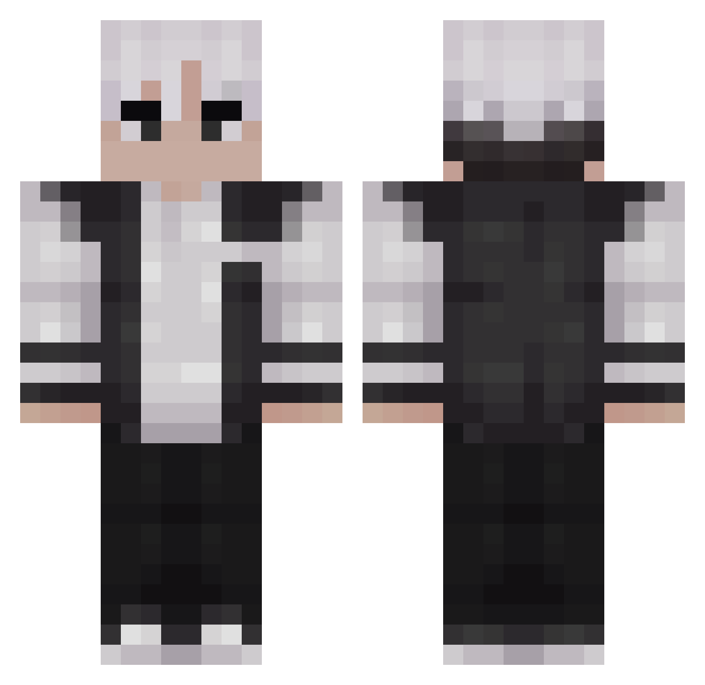 unobtained Minecraft skin, front and back view