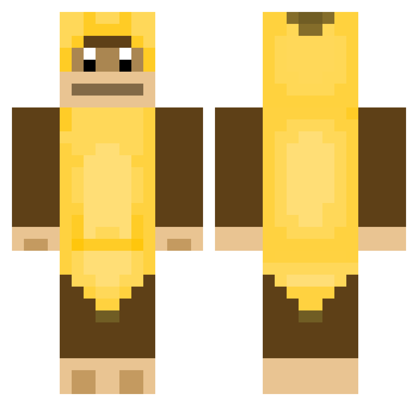 VolumedPlanet Minecraft skin, front and back view