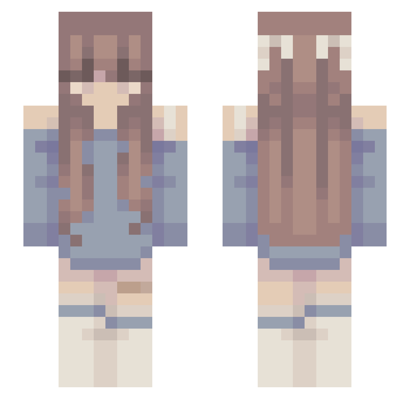 QAOUER Minecraft skin, front and back view