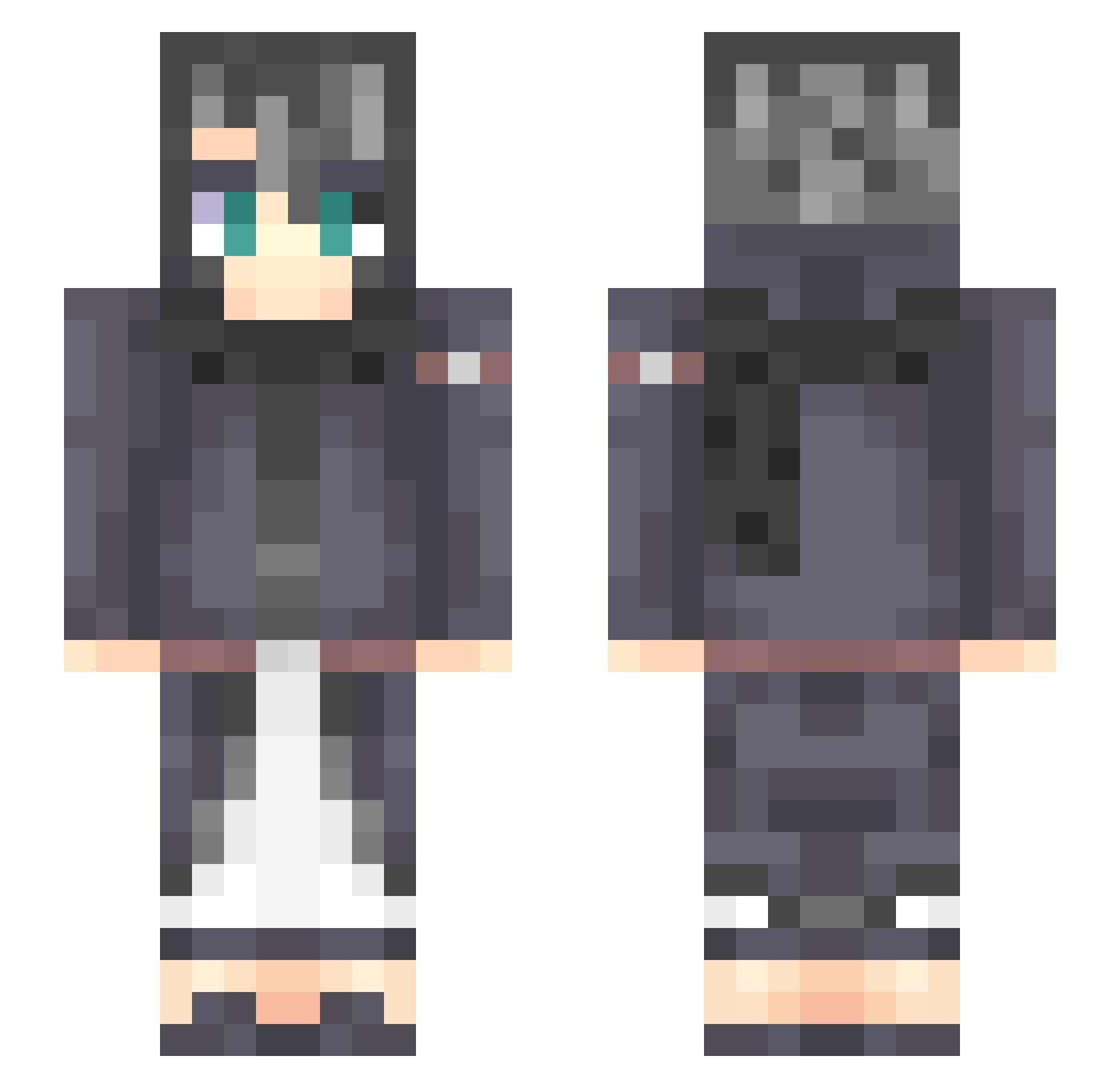 Taankie Minecraft skin, front and back view