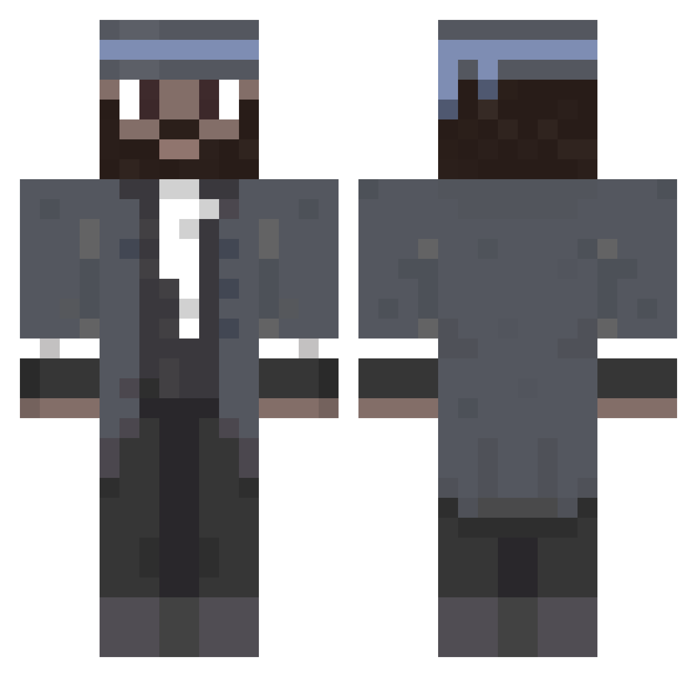 TimyZito Minecraft skin, front and back view