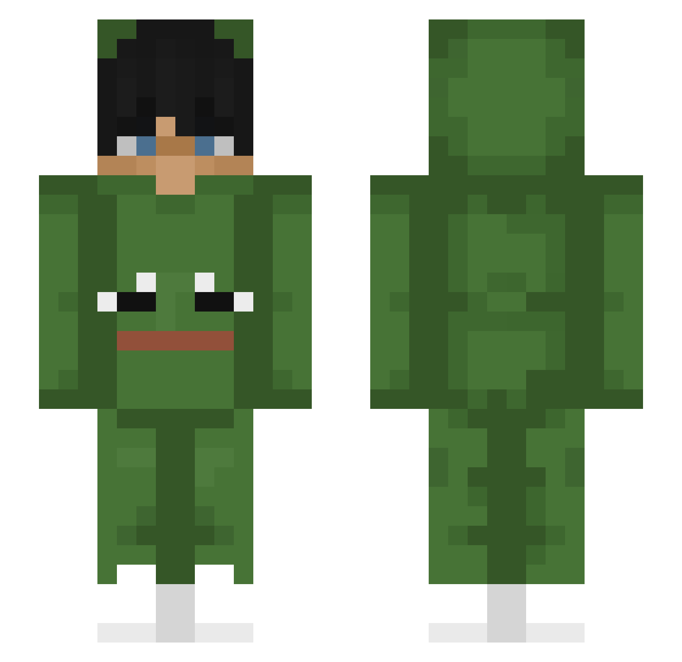 Wojtkowsky Minecraft skin, front and back view