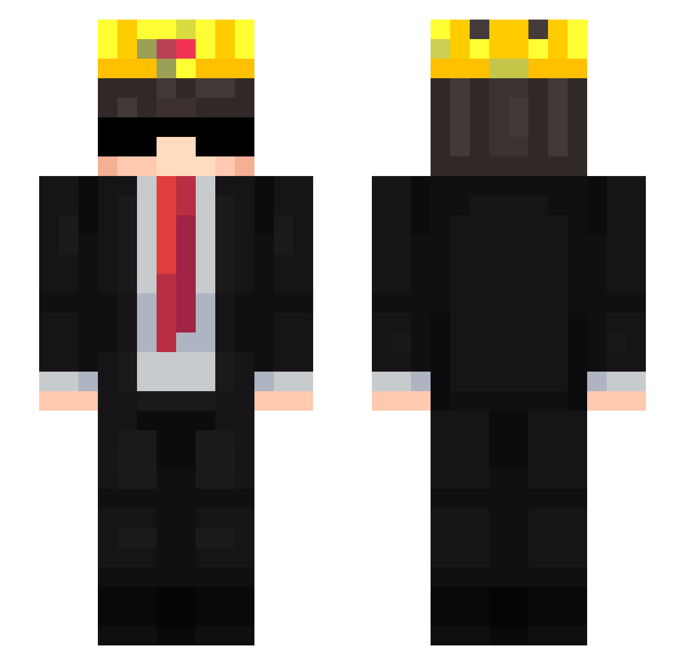 KineticQT Minecraft skin, front and back view