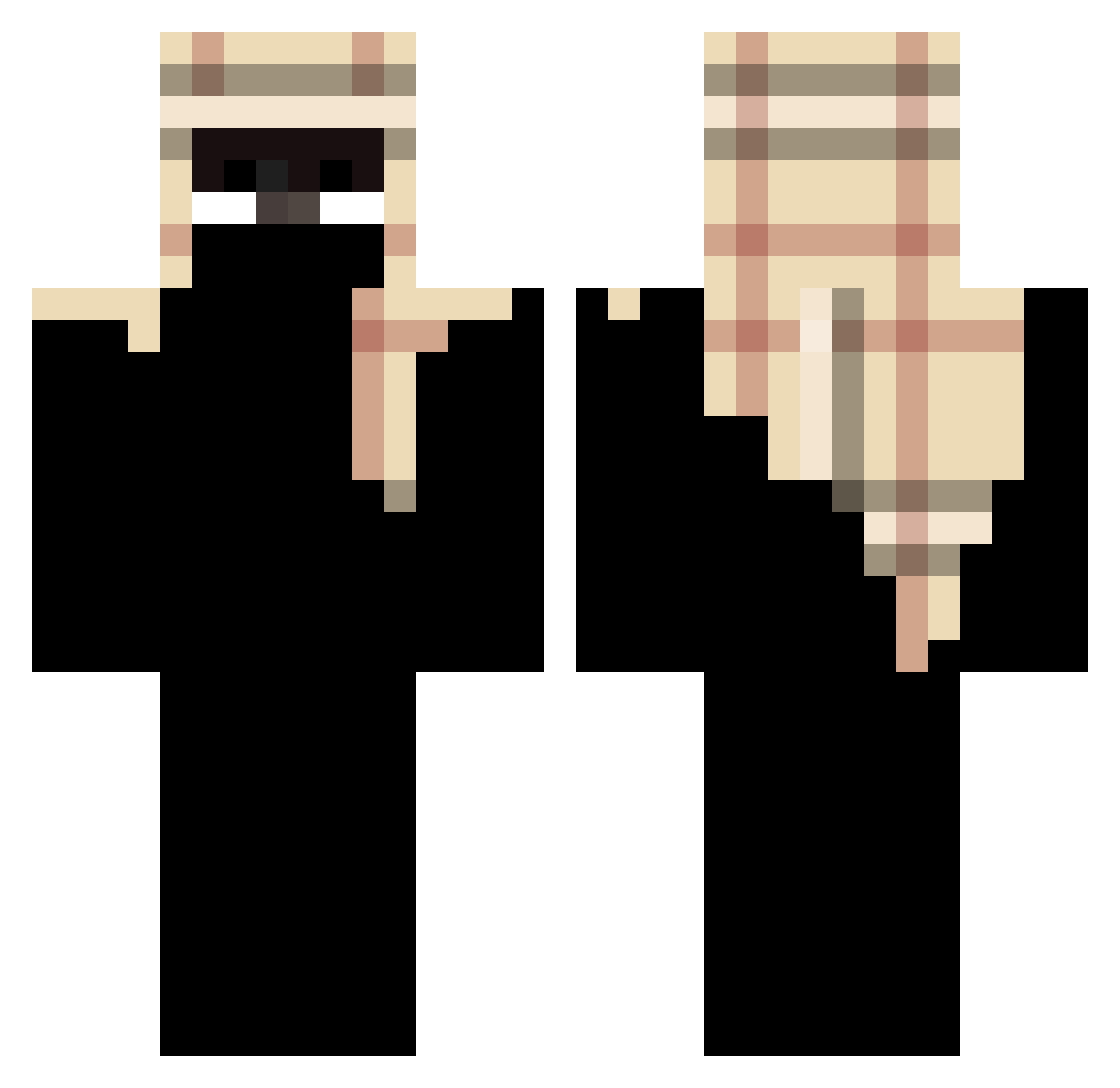 regf Minecraft skin, front and back view