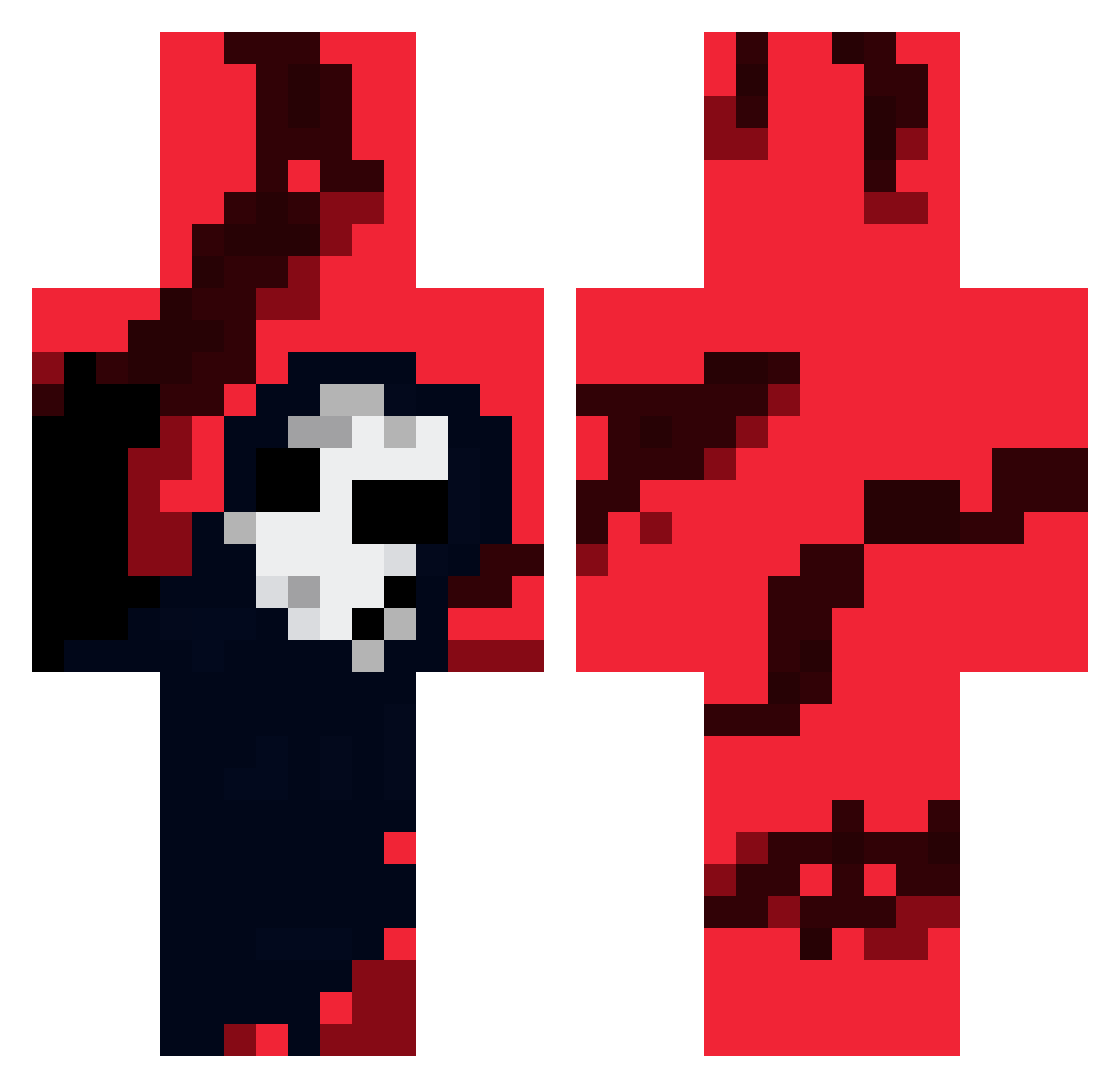 fwrauded Minecraft skin, front and back view