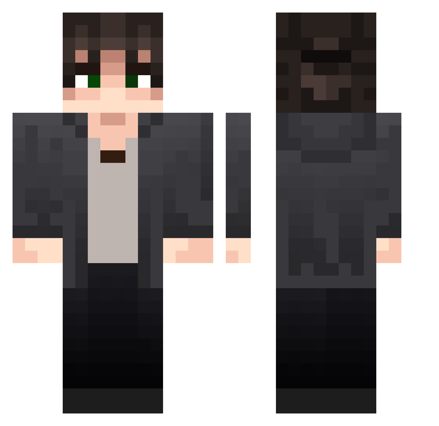salsaiguanas Minecraft skin, front and back view