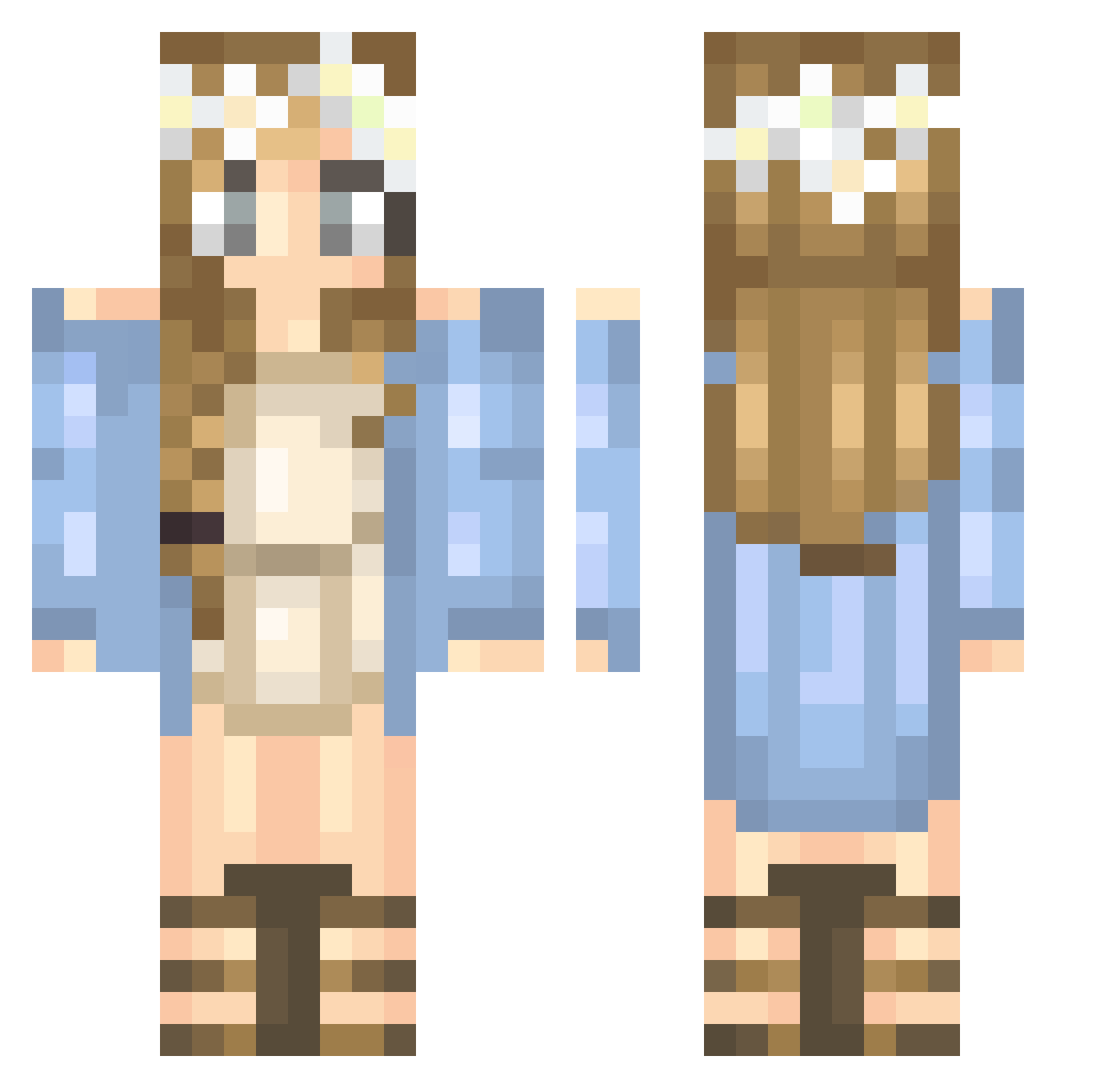 Watisdit Minecraft skin, front and back view