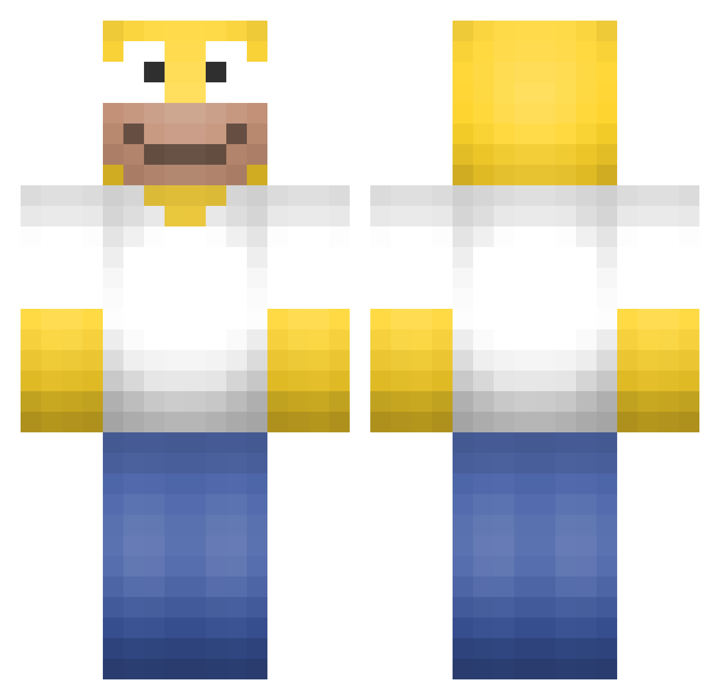 AdrianE Minecraft skin, front and back view
