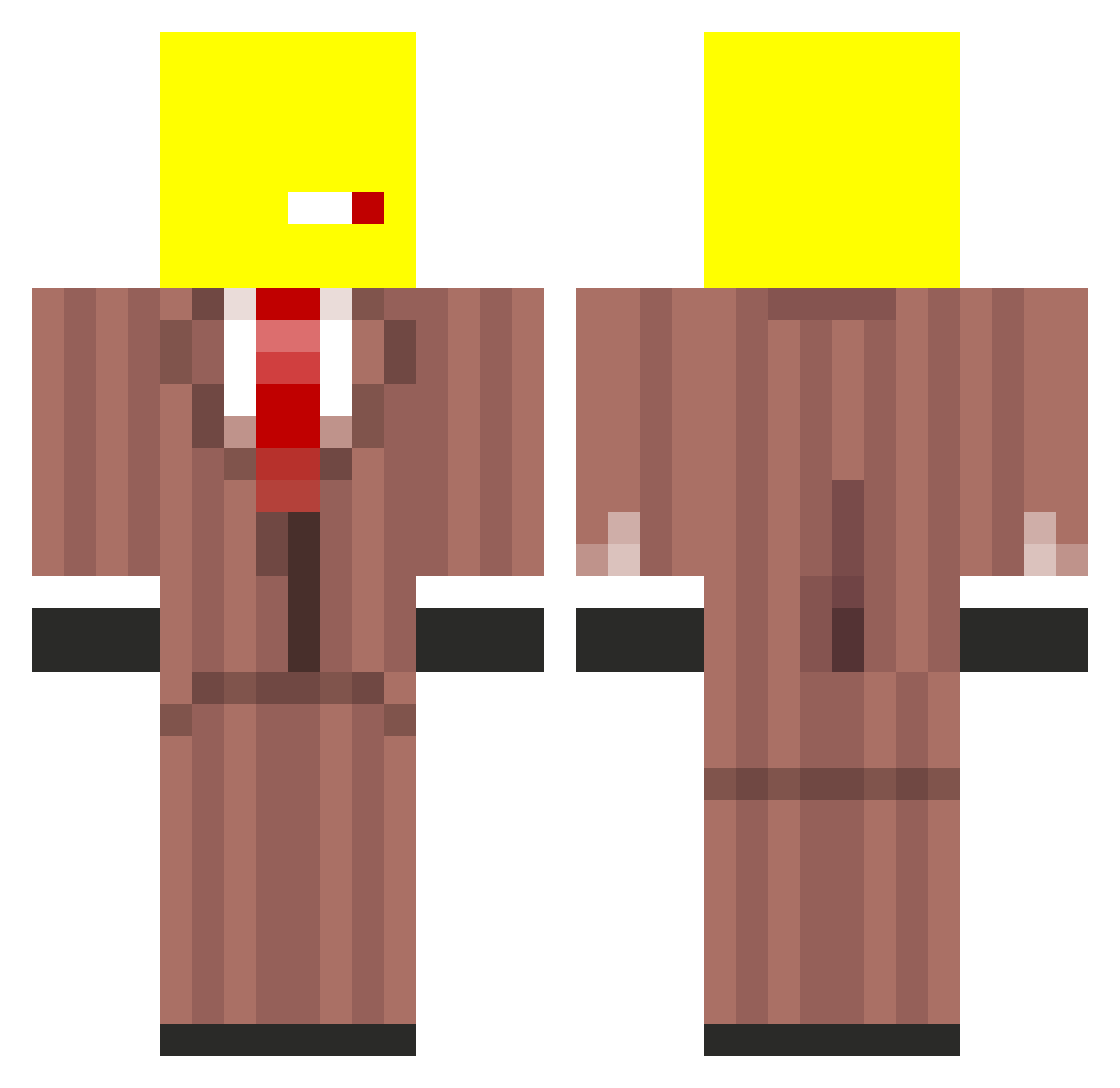 usheen Minecraft skin, front and back view