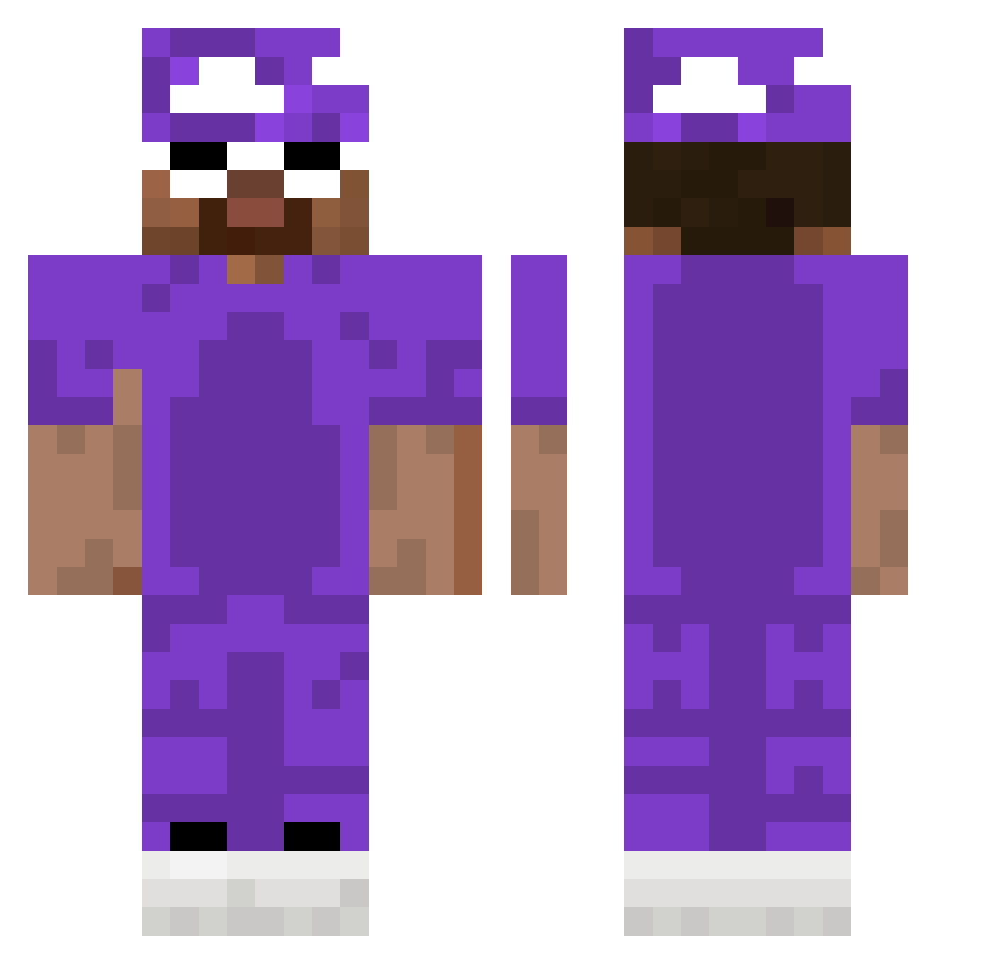 Bronuss Minecraft skin, front and back view