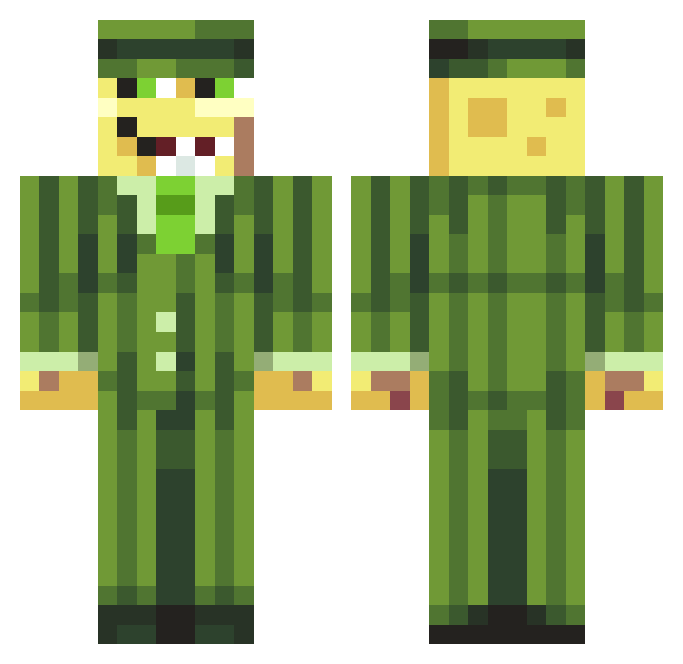 burybeijos Minecraft skin, front and back view