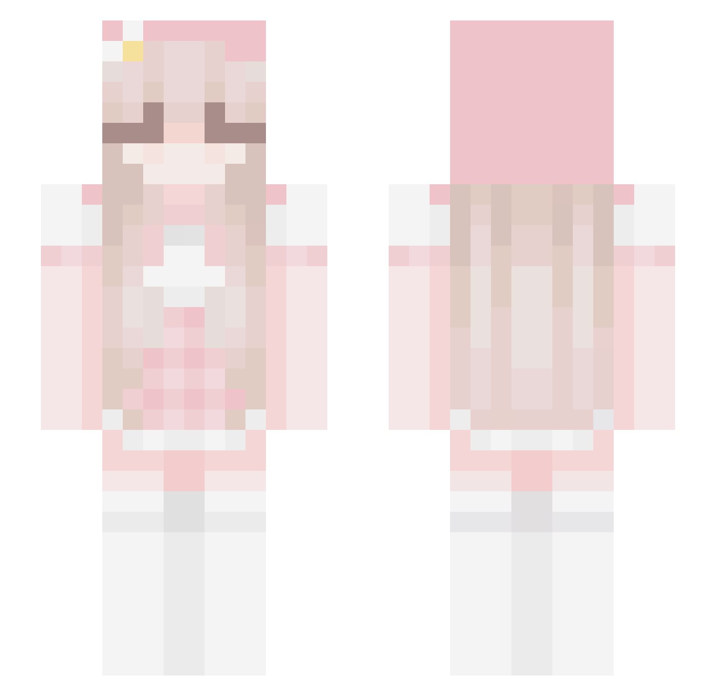 sunshee Minecraft skin, front and back view