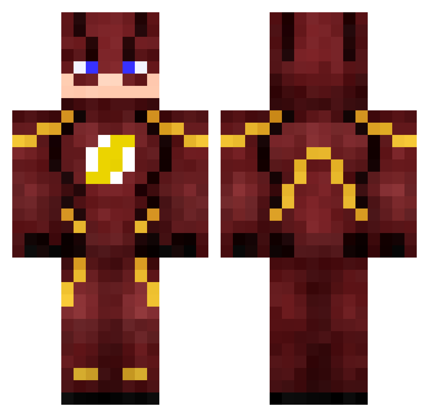 BarryLtsAllen Minecraft skin, front and back view