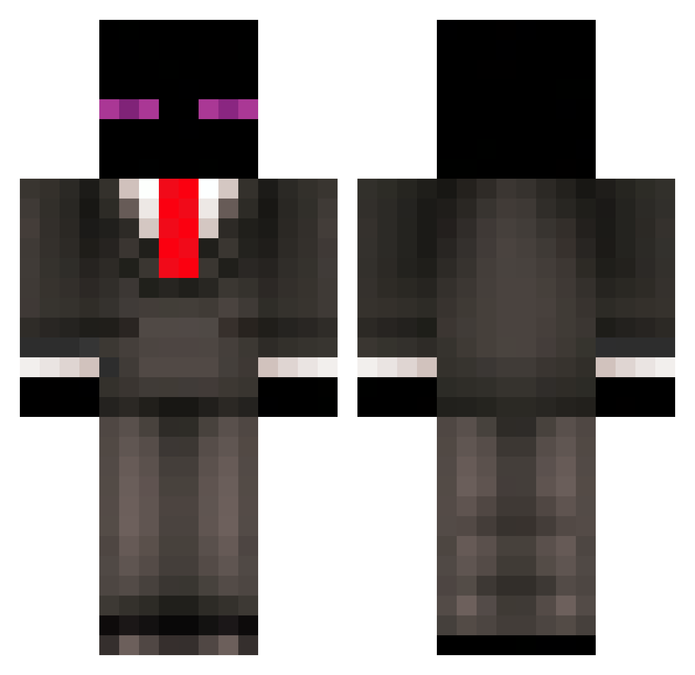 Zume69420 Minecraft skin, front and back view