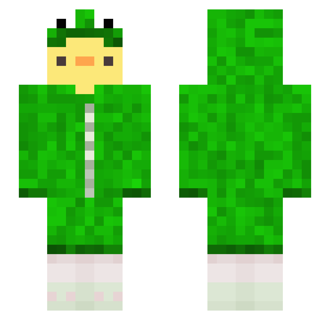 ApPeLSaPpP Minecraft skin, front and back view