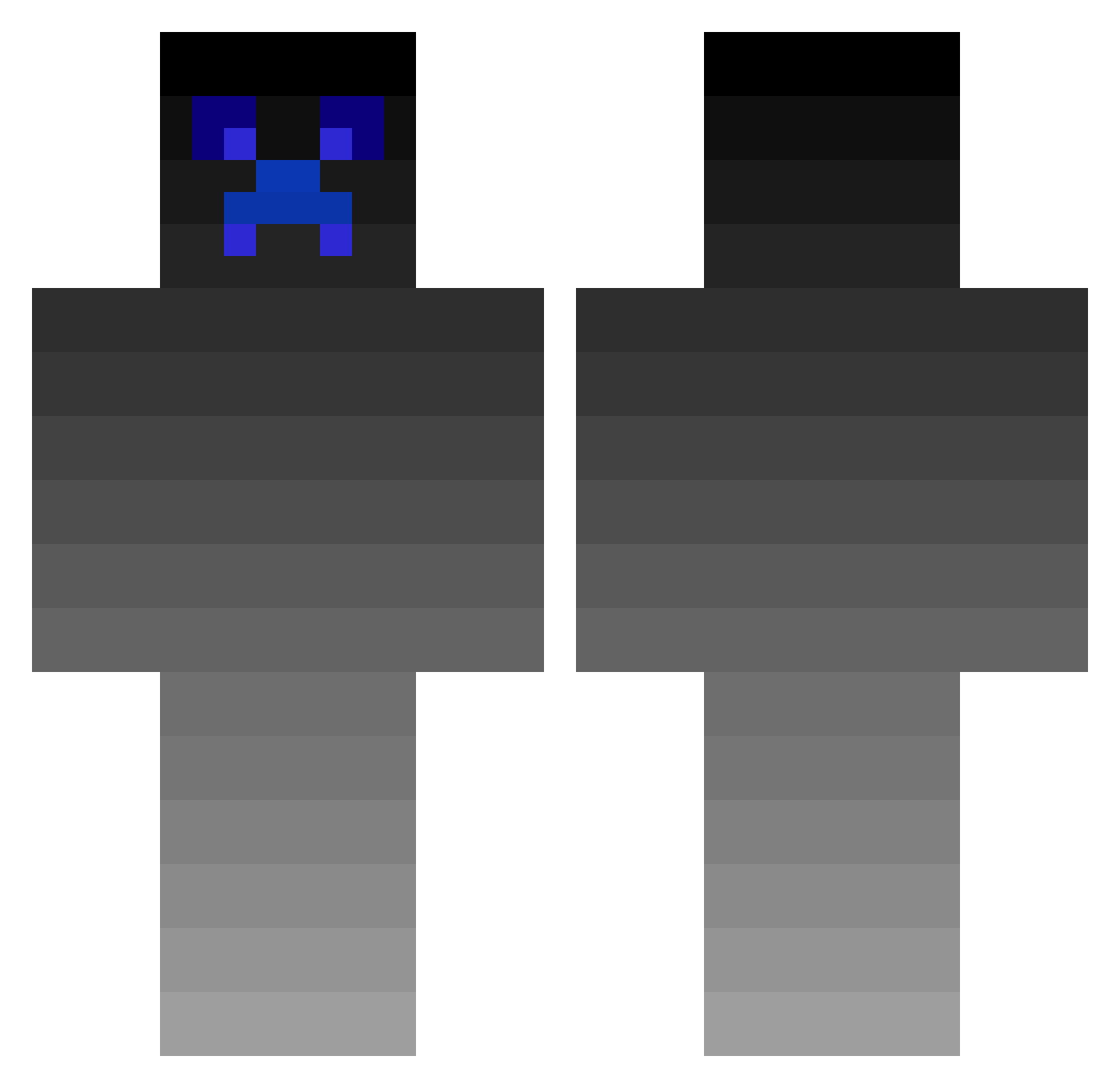 Sliping Minecraft skin, front and back view
