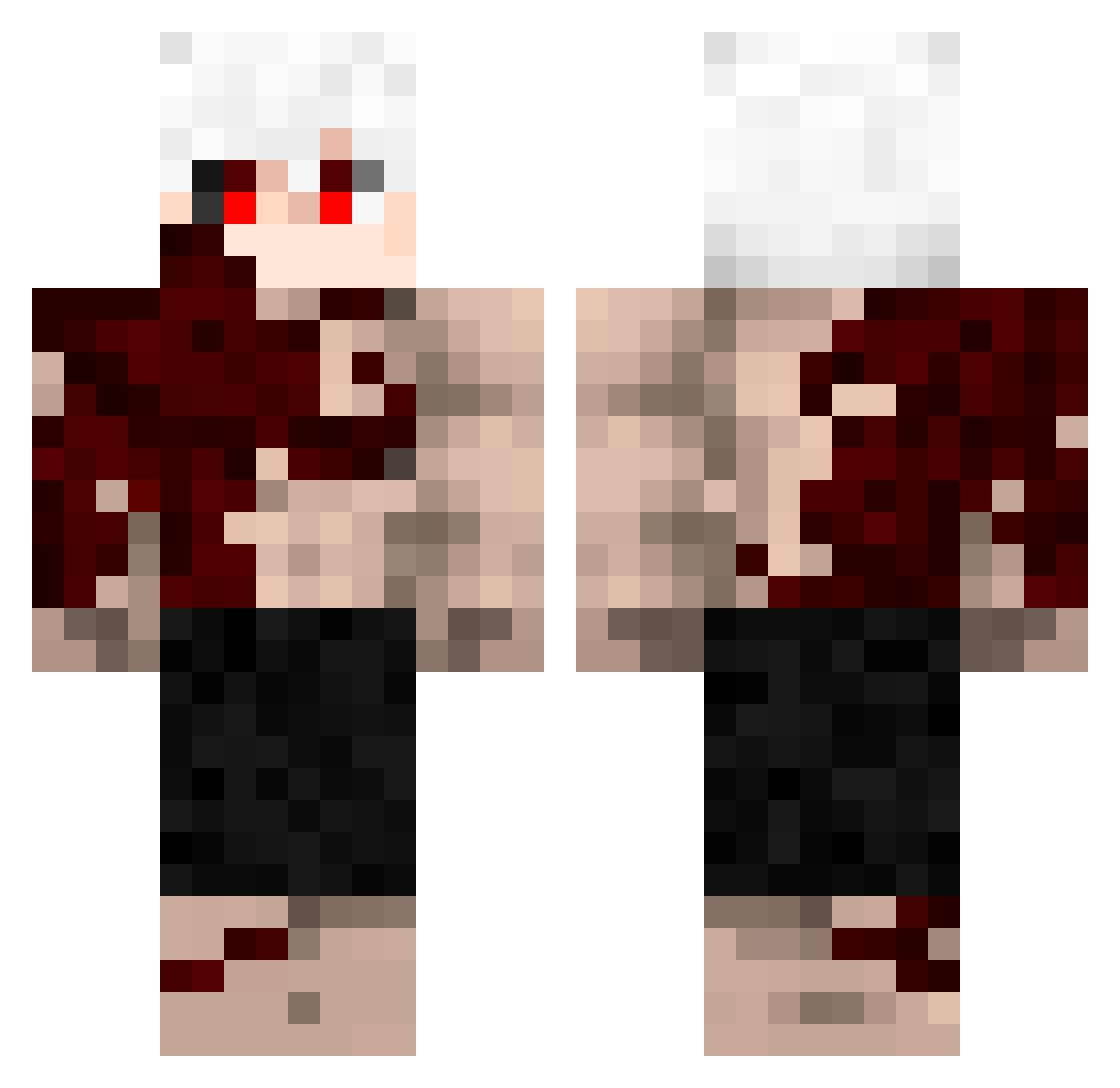 Wevil Minecraft skin, front and back view