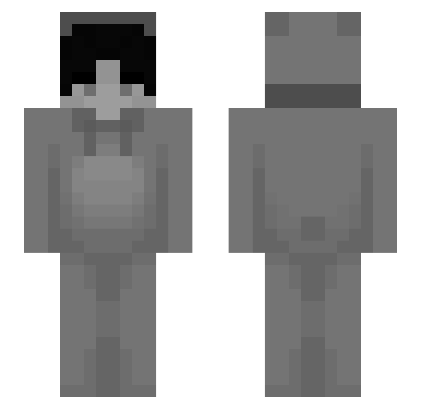 Wickrath Minecraft skin, front and back view