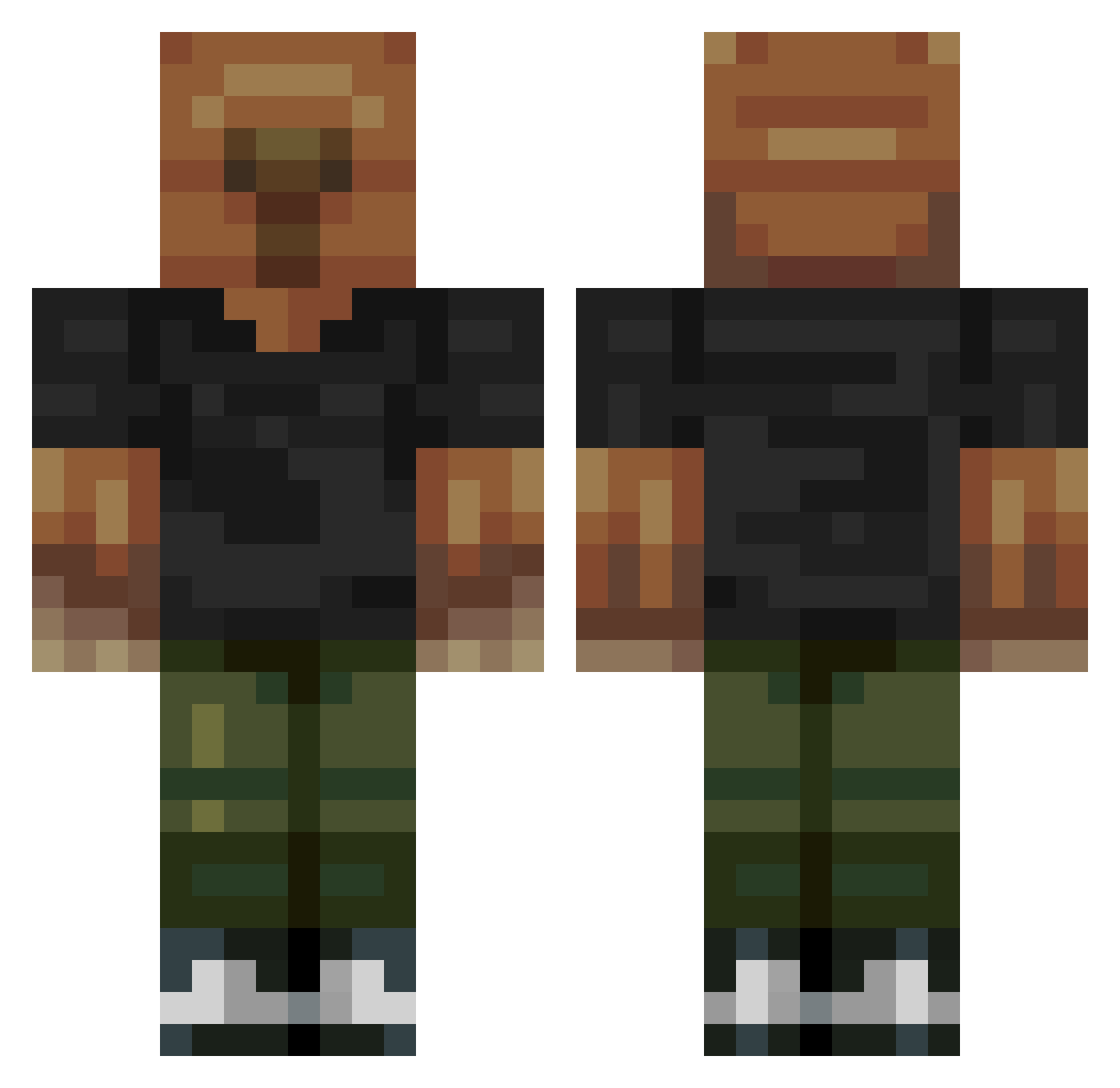 Mafiozni4k Minecraft skin, front and back view