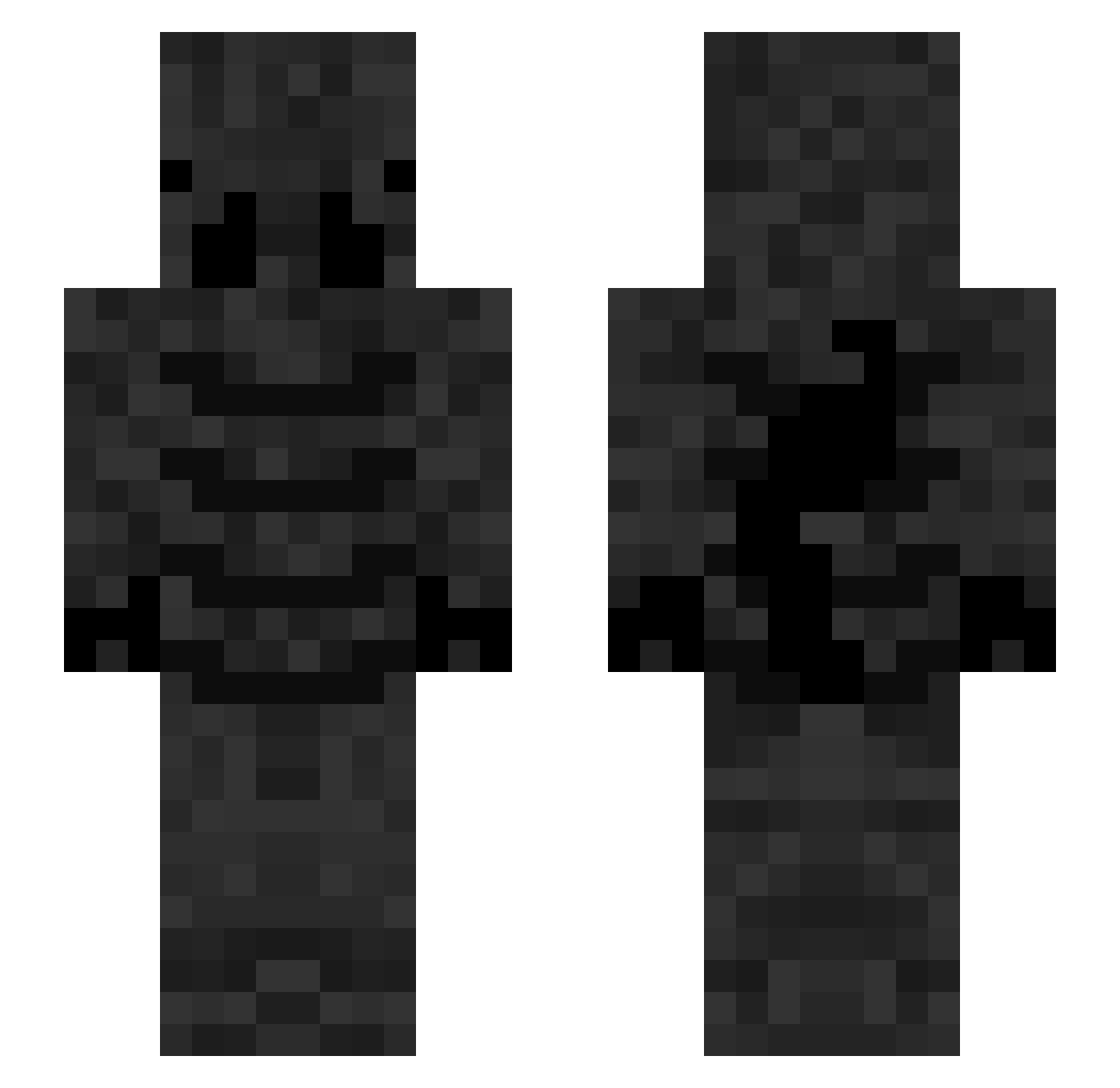 Crypd0s Minecraft skin, front and back view