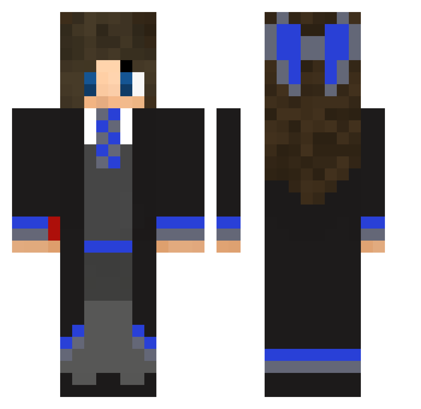 Bridgette Minecraft skin, front and back view