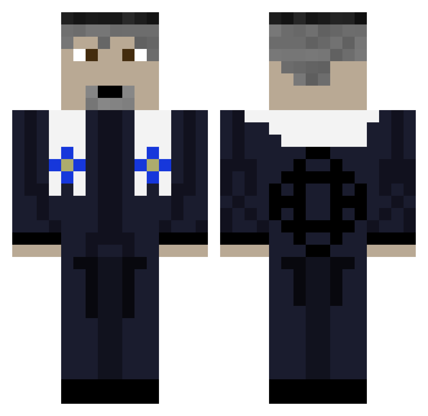 Boss869 Minecraft skin, front and back view