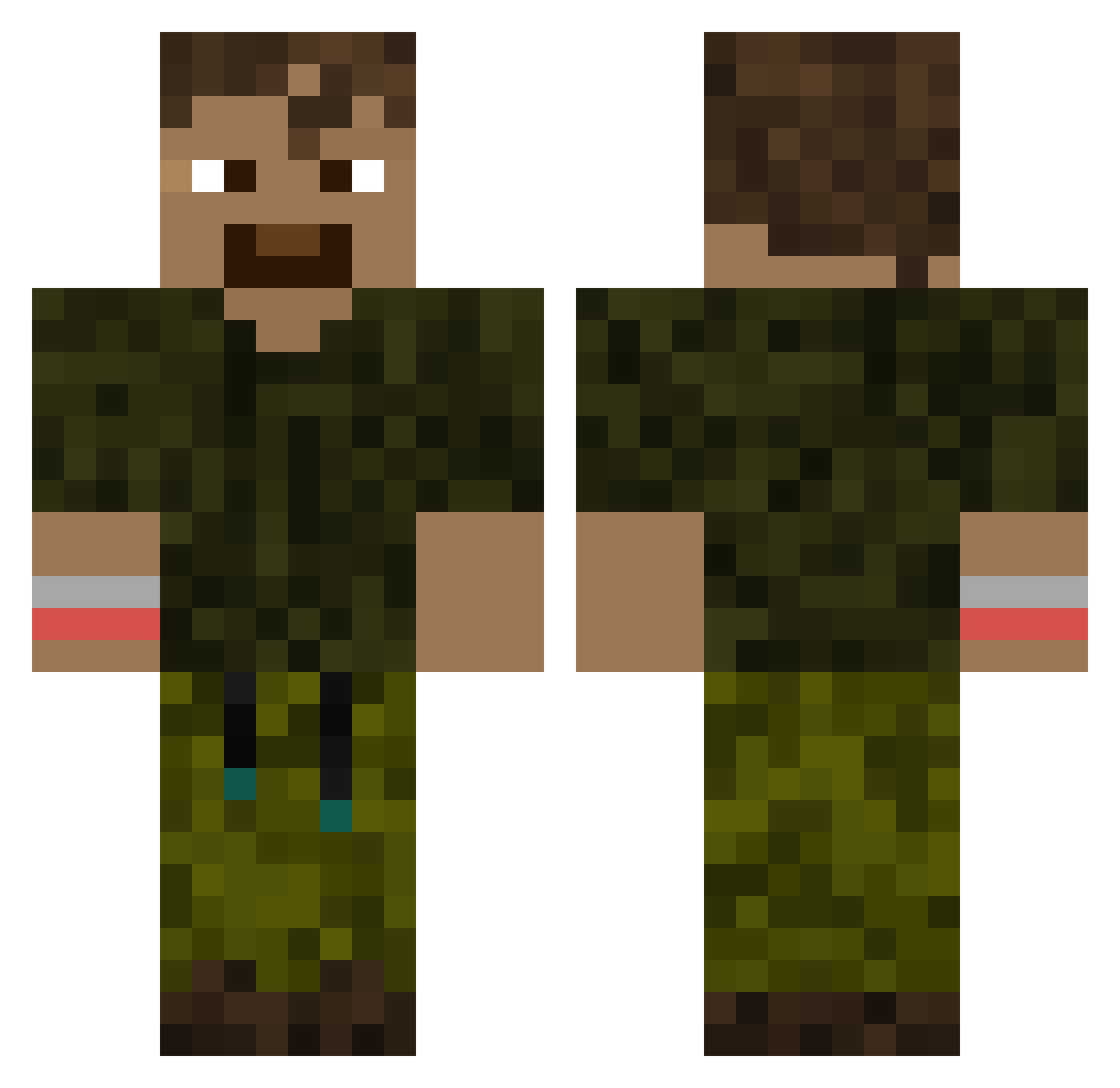 VexedCoconut Minecraft skin, front and back view