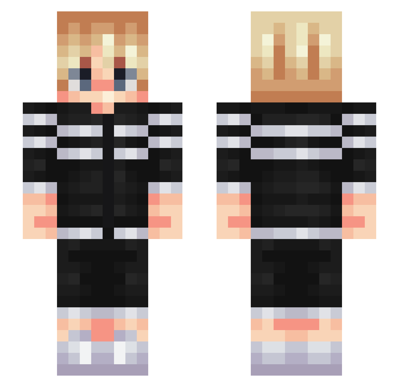 Aaronpy6 Minecraft skin, front and back view