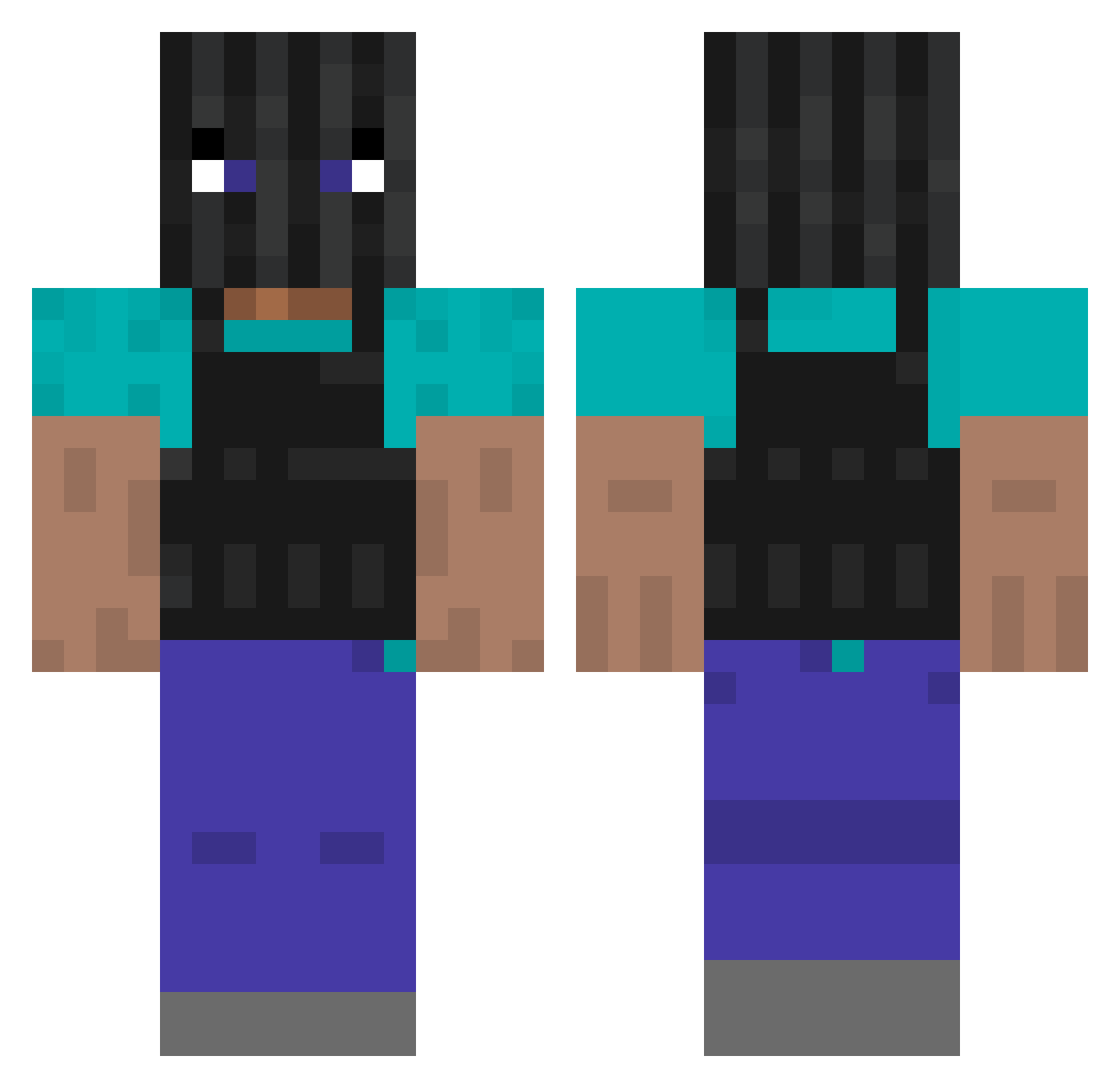 200P Minecraft skin, front and back view
