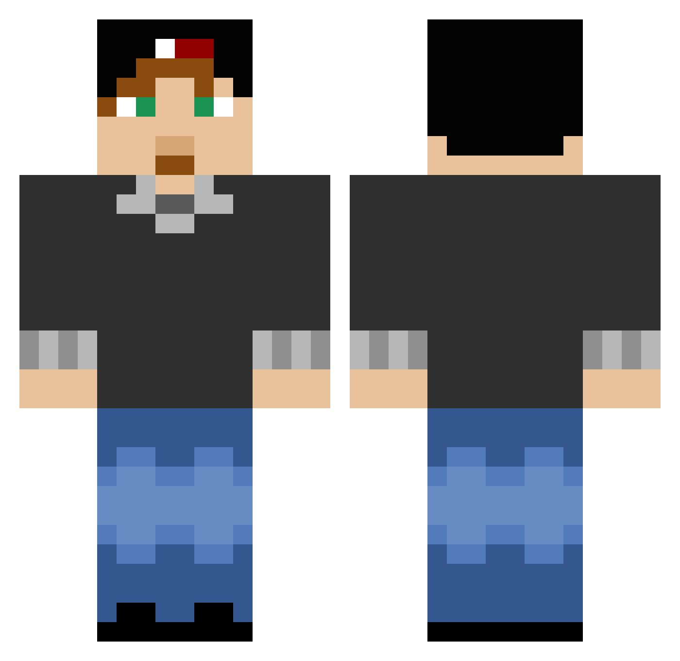 grabber Minecraft skin, front and back view