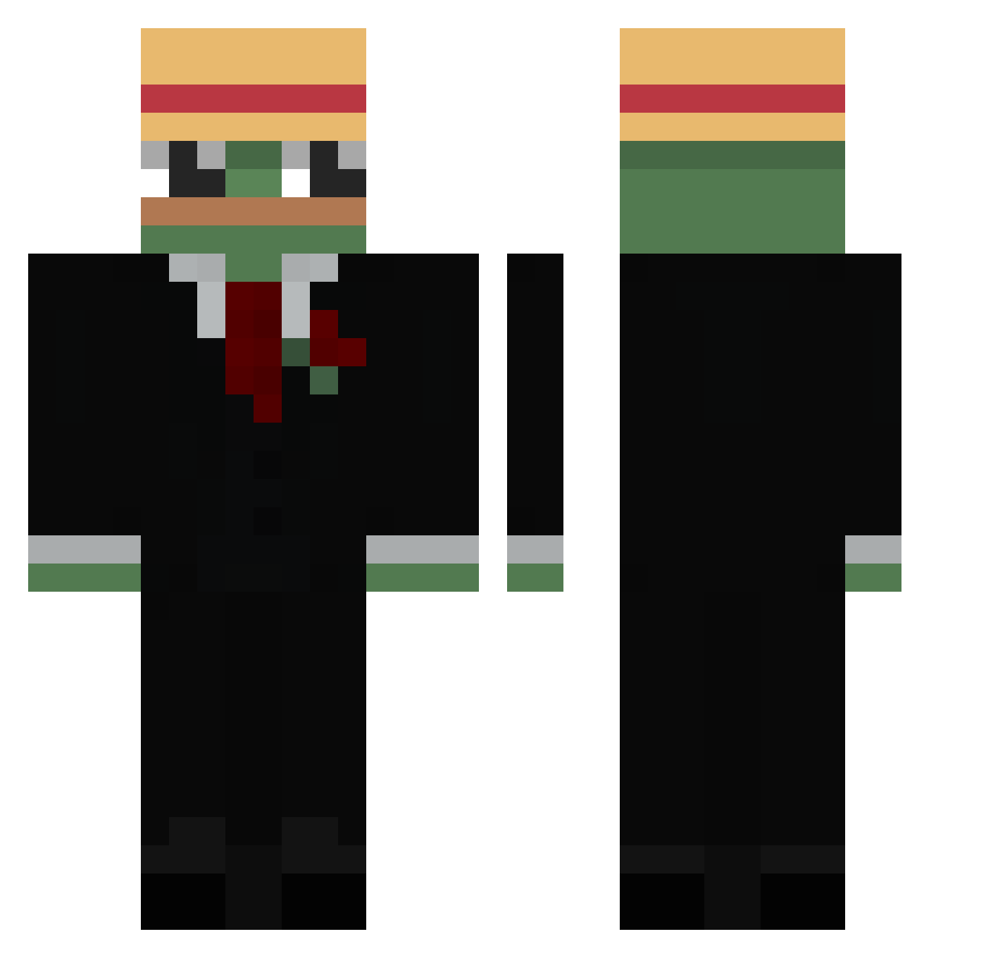 Zinced Minecraft skin, front and back view