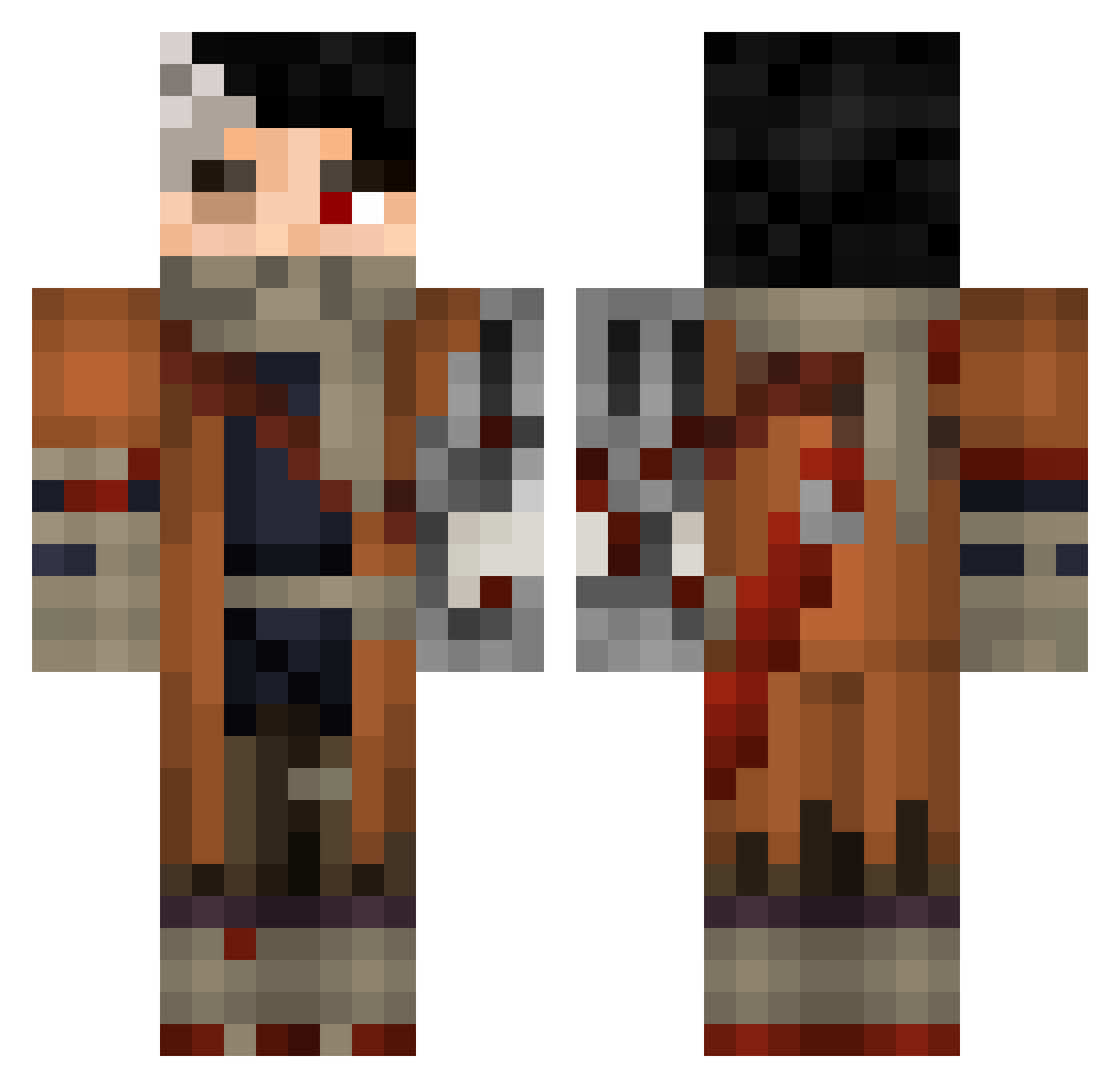 Kronos1208 Minecraft skin, front and back view
