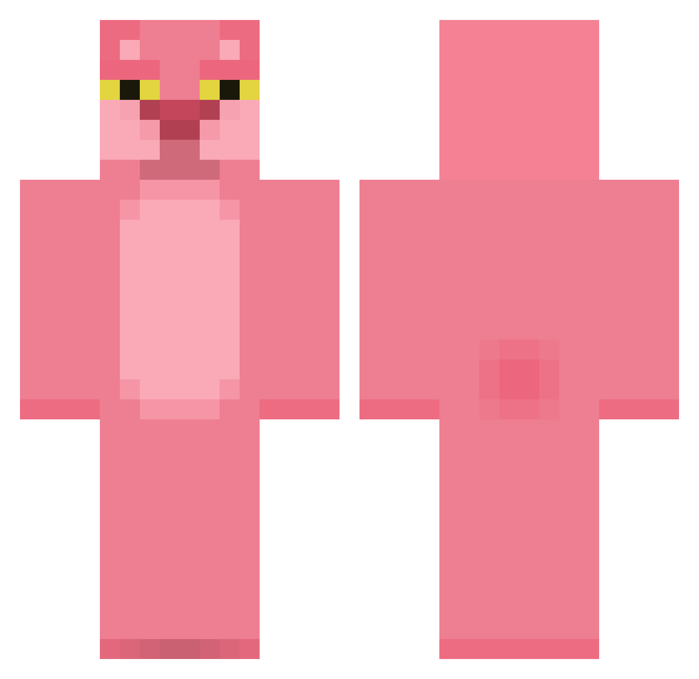 Tutuburra Minecraft skin, front and back view