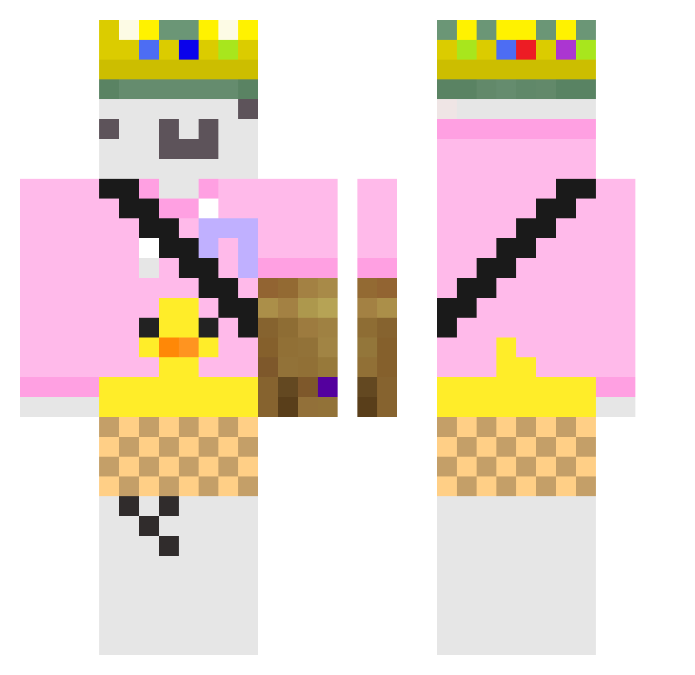 Rob1nutzuu Minecraft skin, front and back view