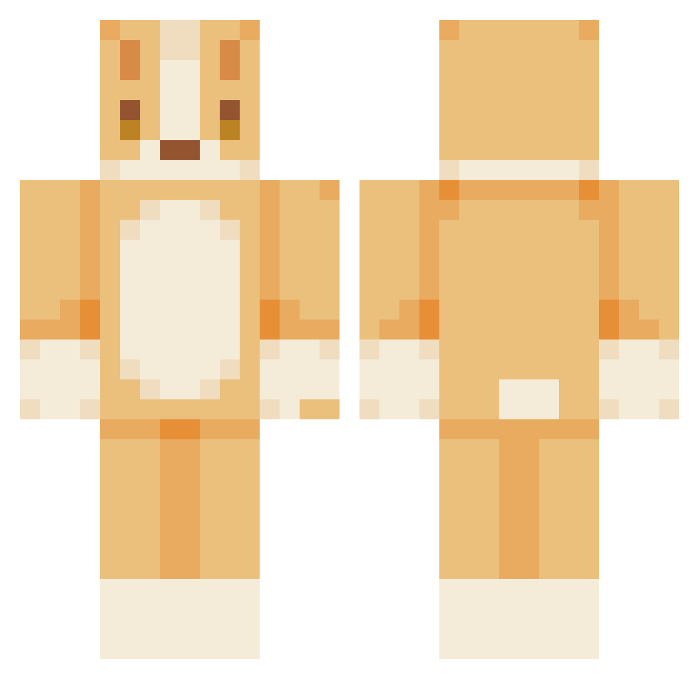 1_hara Minecraft skin, front and back view