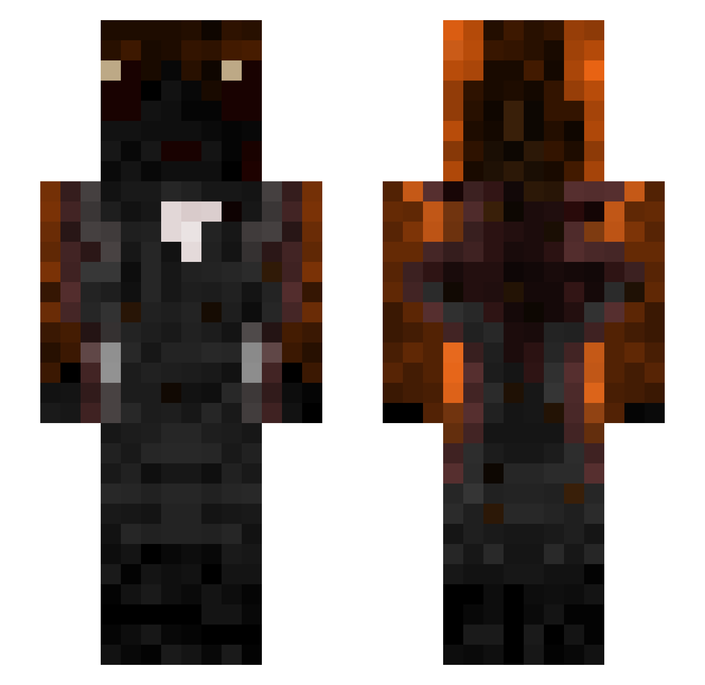 scungy Minecraft skin, front and back view
