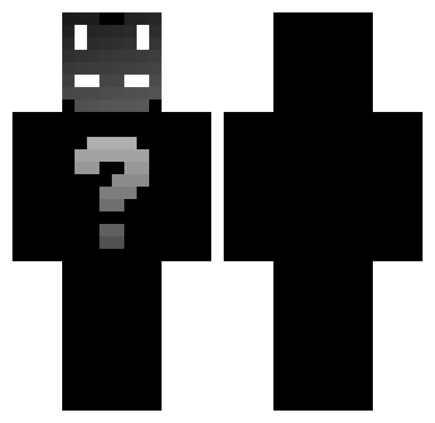 Blameful Minecraft skin, front and back view