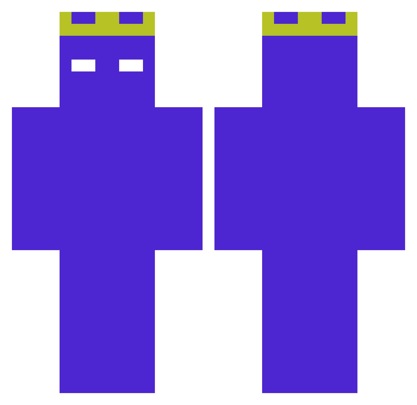 Rndoming Minecraft skin, front and back view