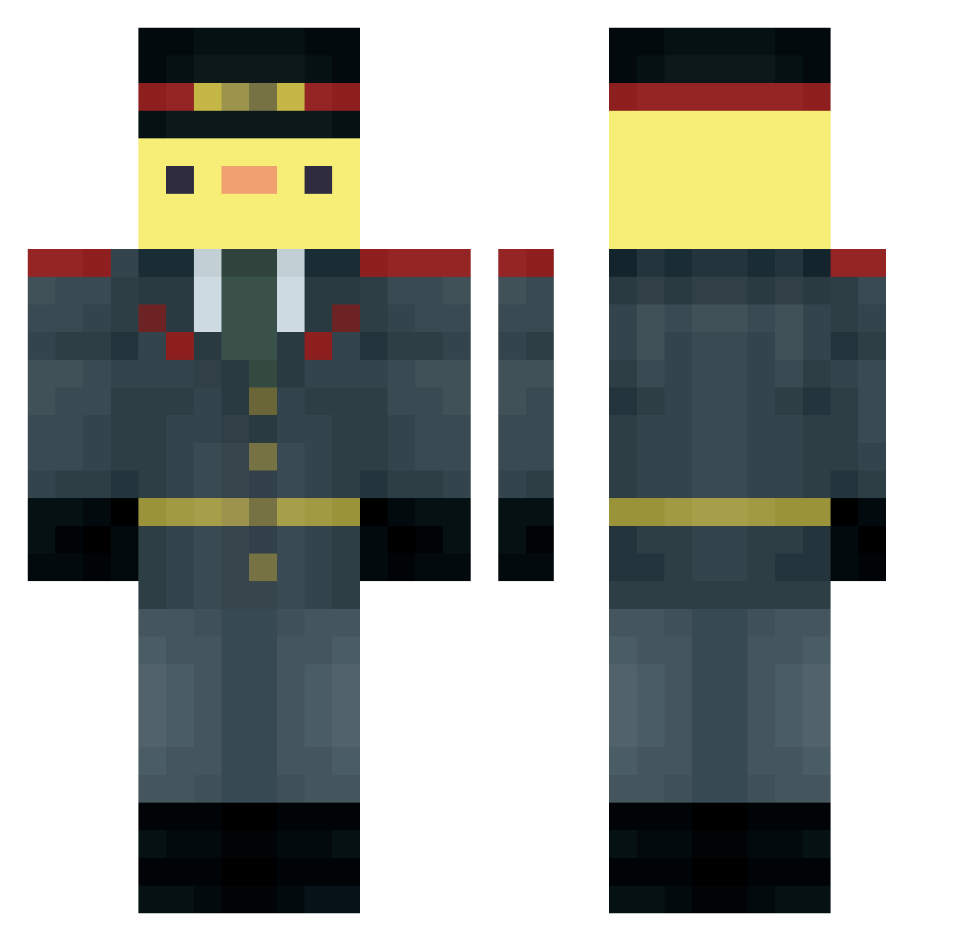 nichtshier Minecraft skin, front and back view