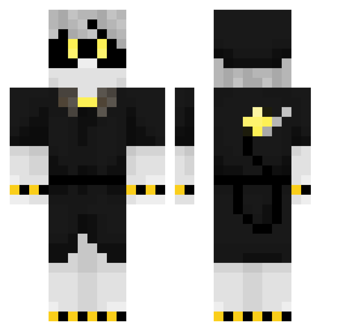 1cal42 Minecraft skin, front and back view