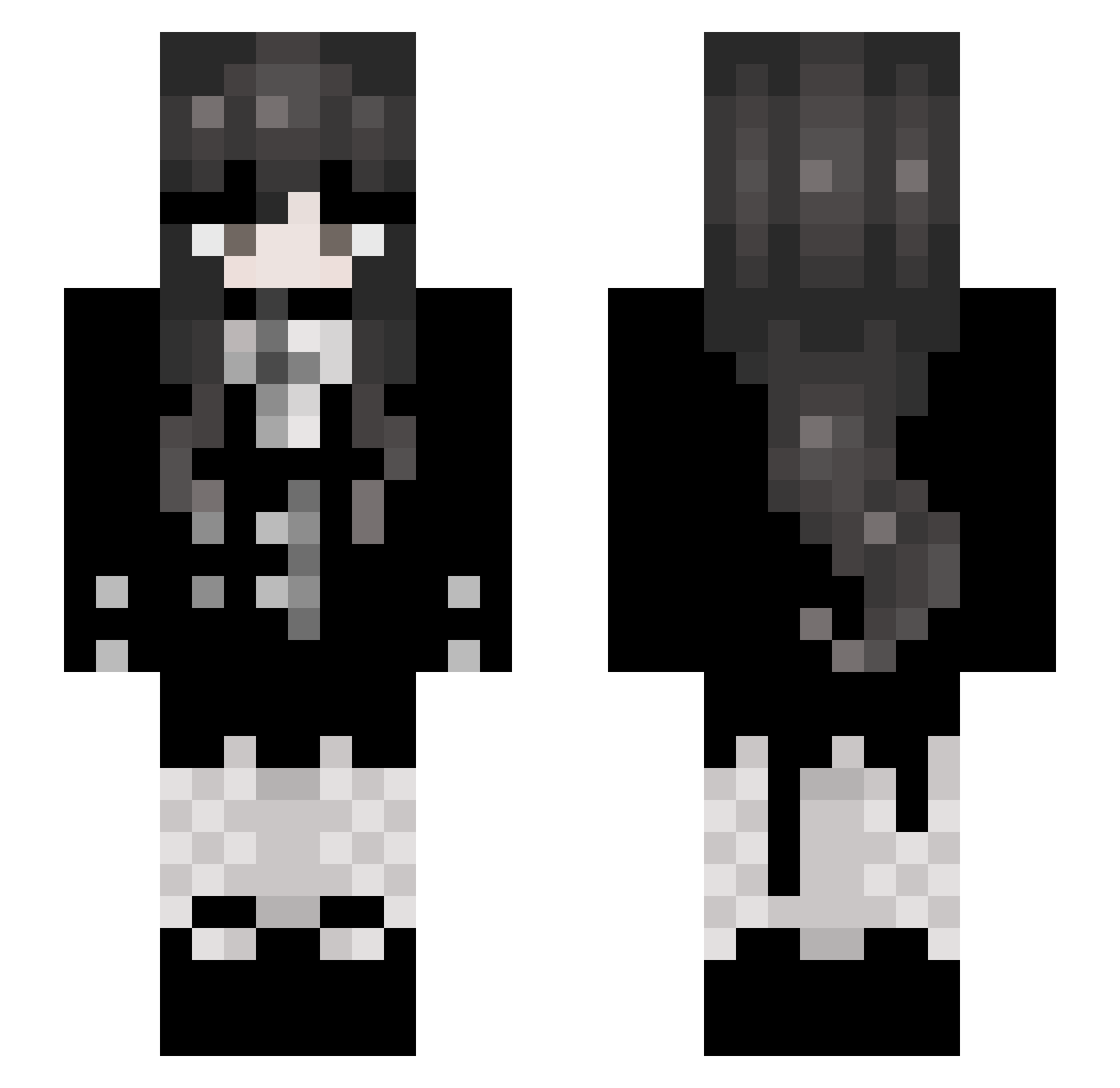 Thistli Minecraft skin, front and back view