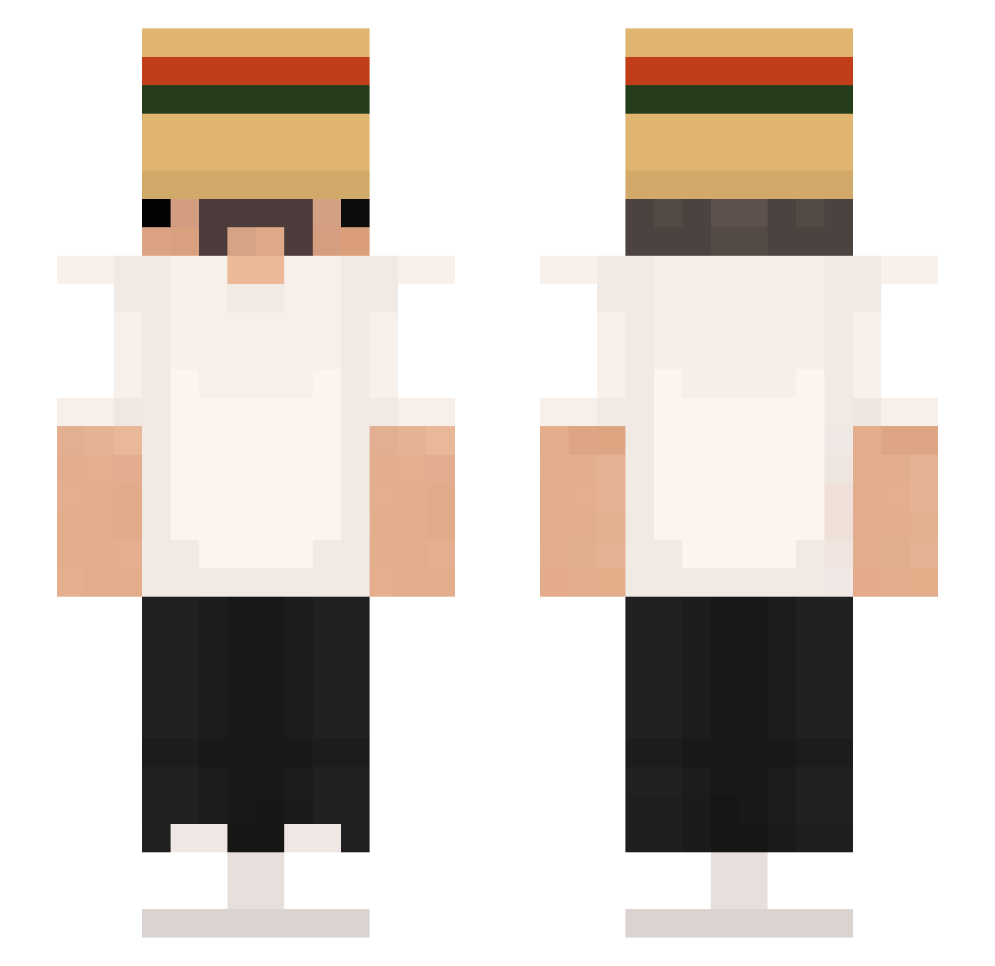 ThomasAufKoka Minecraft skin, front and back view