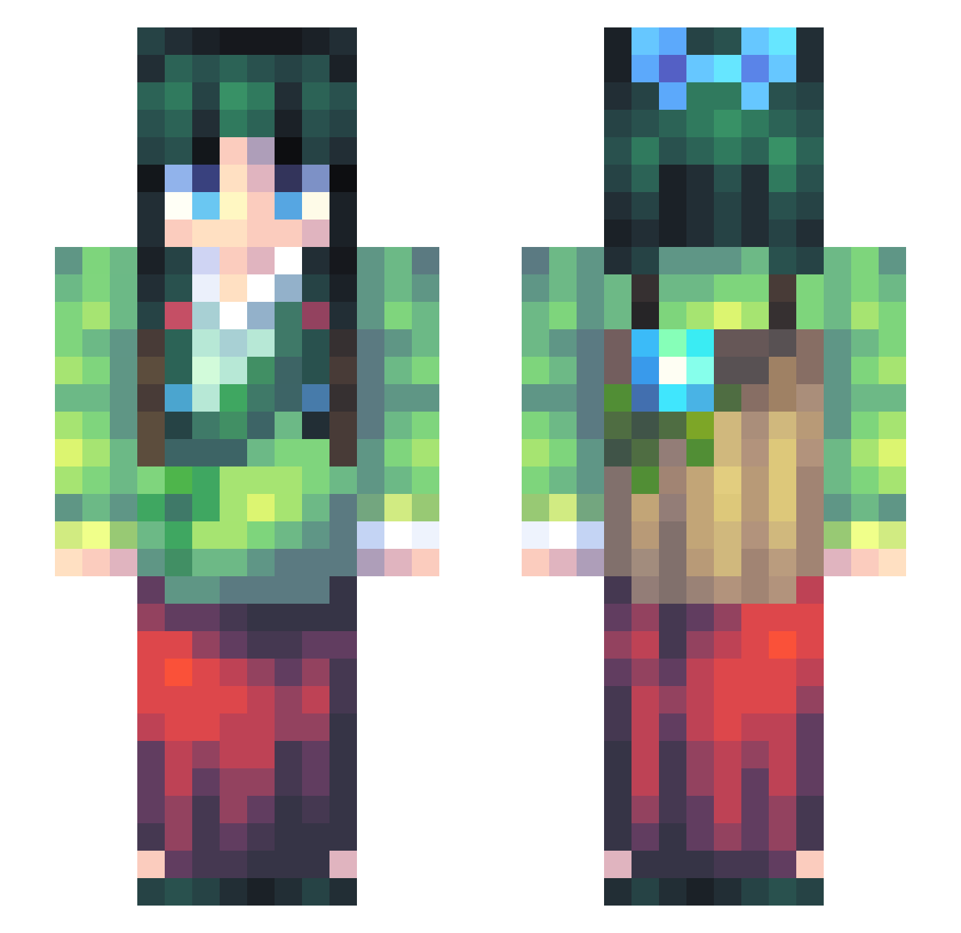 Mob2310 Minecraft skin, front and back view