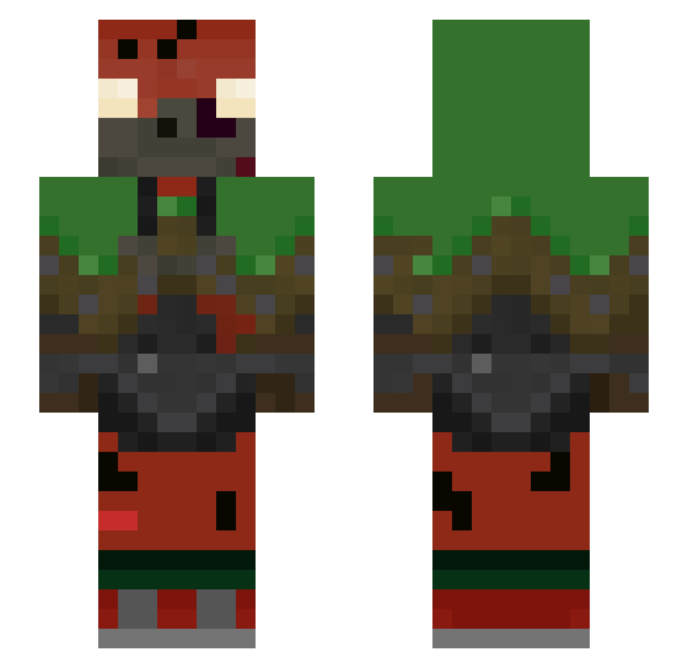ziomio_XD Minecraft skin, front and back view