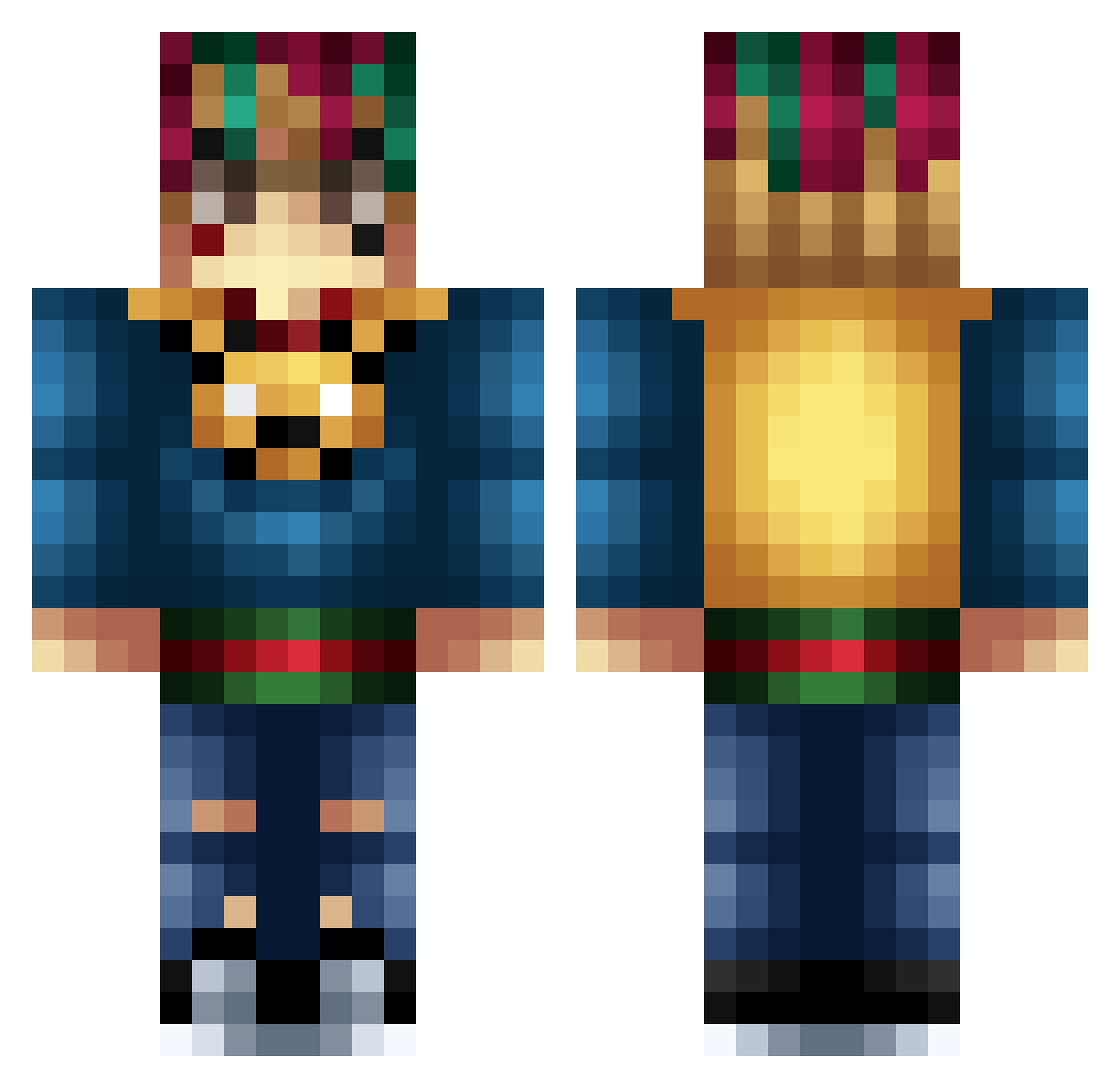 e01 Minecraft skin, front and back view