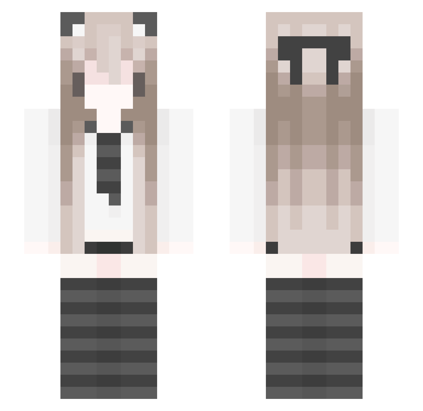 pupwf Minecraft skin, front and back view