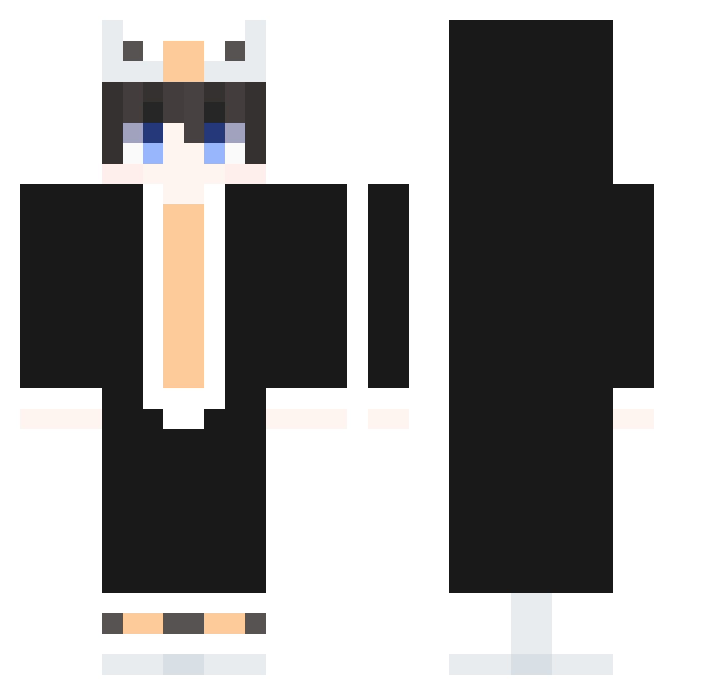 juxnma Minecraft skin, front and back view
